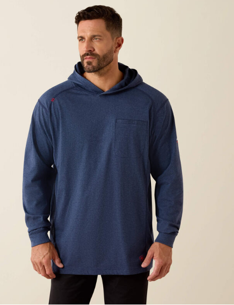 Ariat Men's FR Air Hooded Top Navy Heather | onewaysafety